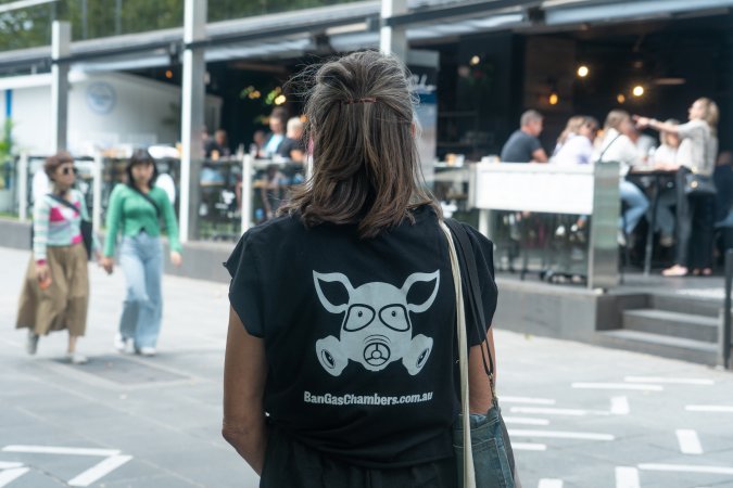 Animal rights activists at Dominion Outreach Melbourne